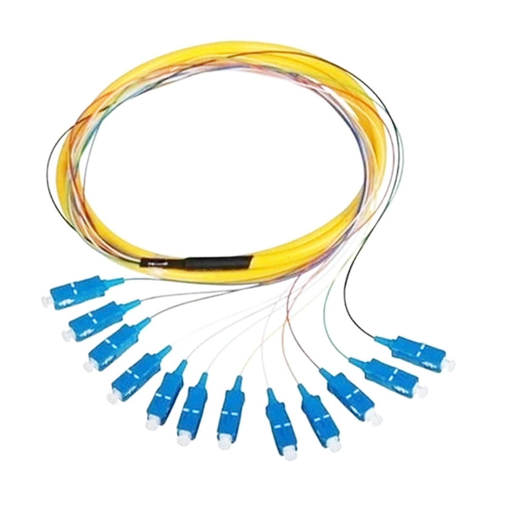 12 core SC UPC fiber optic pigtail, bundled optical pigtail 0.9mm